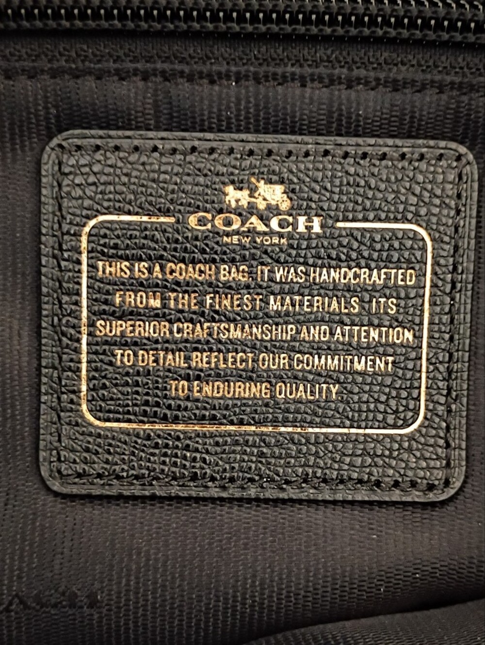 Coach Taxi Leather Zip Top Tote in black with Gold Logo - Picture 2 of 13